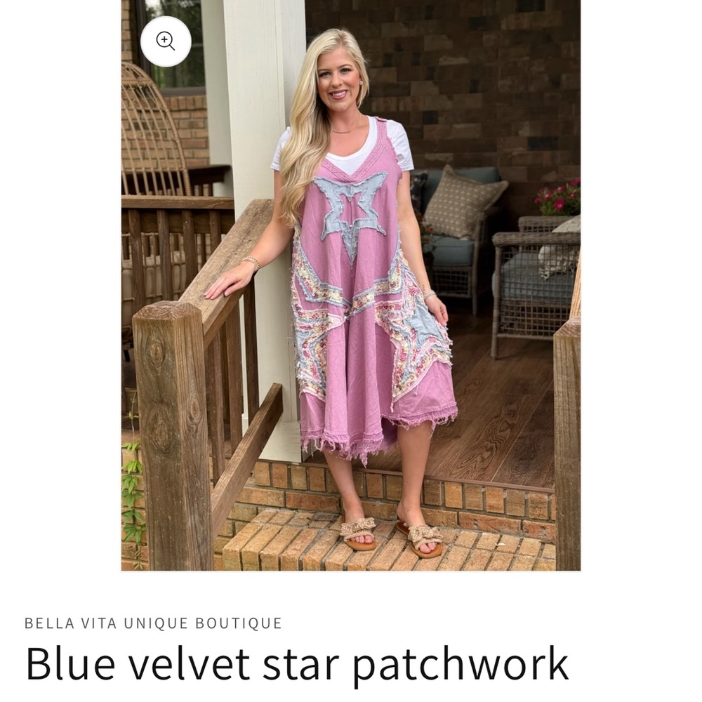 Blue Velvet star patchwork jumper NWT